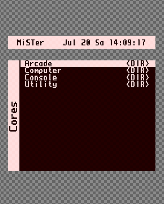 MiSTer RTC Real Time Clock Board v1.4 - time shown in MiSTer menu
