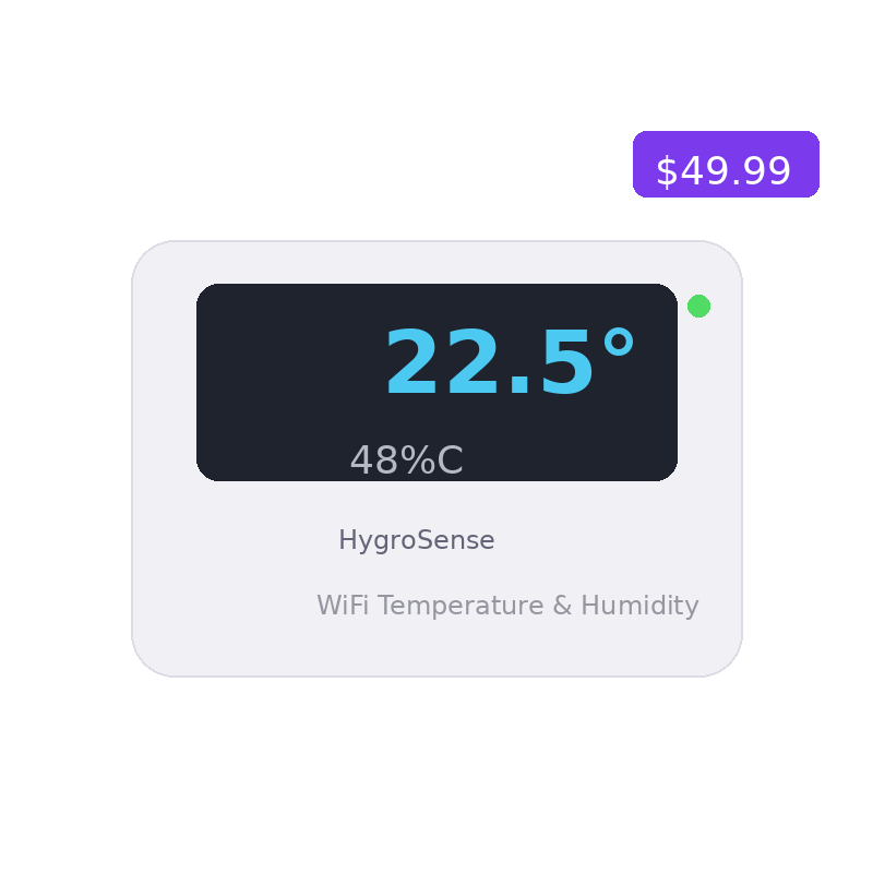 CPVans HygroSense WiFi – 5-Pack Whole Home Temperature & Humidity Sensor Kit